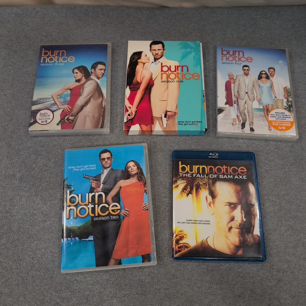 Burn Notice Seasons 1-4 DVD Lot and The Fall of Sam Axe Blu-ray Prequel Movie - Picture 1 of 2